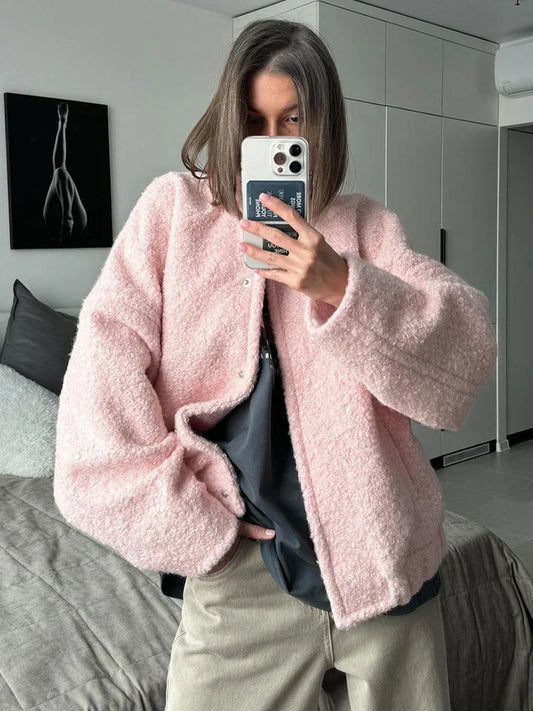 Febe | Trendy Rosa Dames Jas