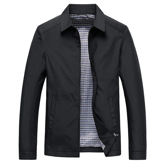 Heren Jas – Tailored Fit – Waterafstotend – Ruitvoering – Ritssluiting – Kraag