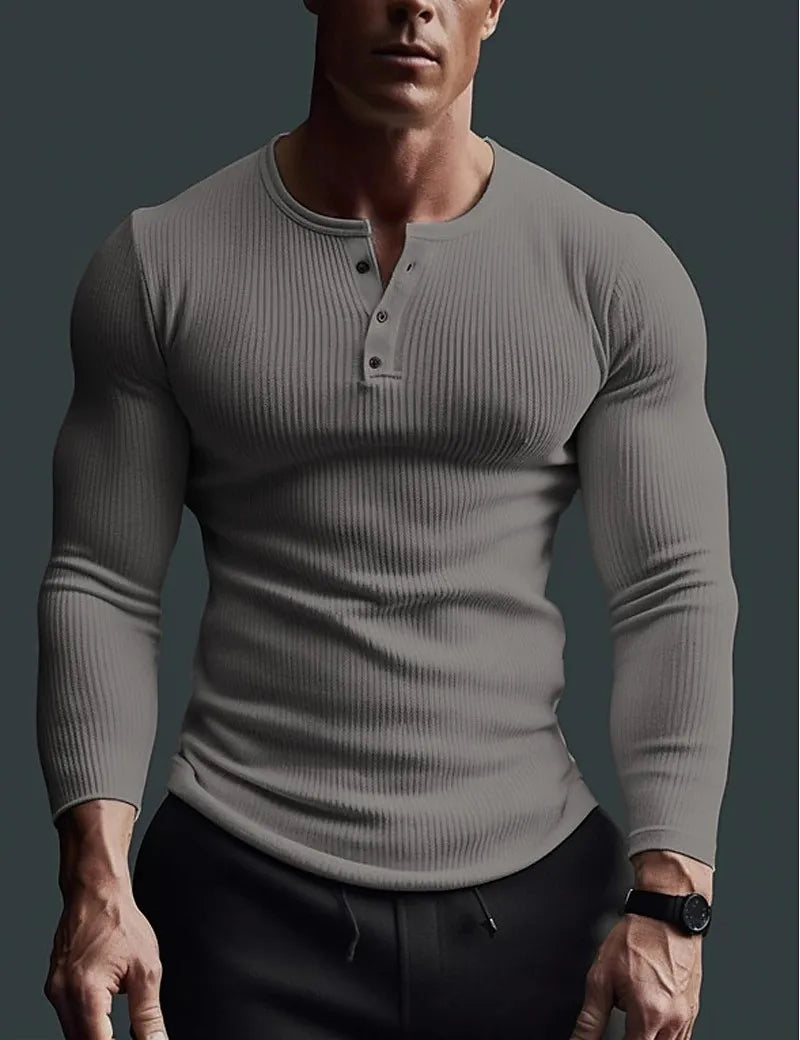 Eustace | Ribbed Henley Shirt