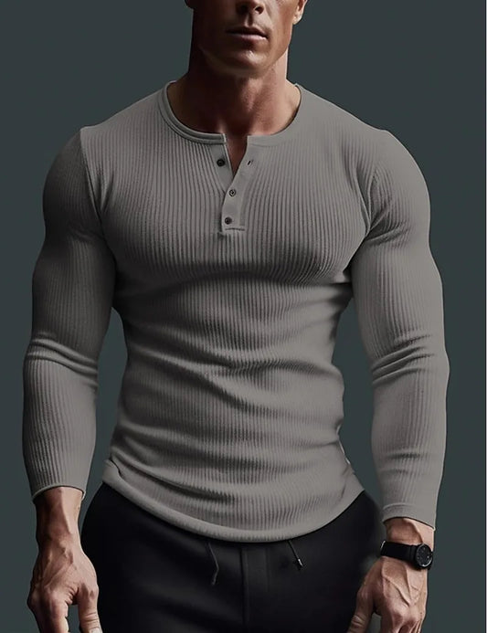 Eustace | Ribbed Henley Shirt