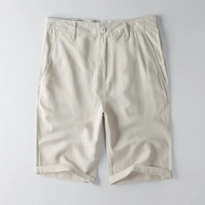 Heren Korte Broek – Relaxte pasvorm – Natuurlijke Stoffen – Tot Knie – Met Zakken