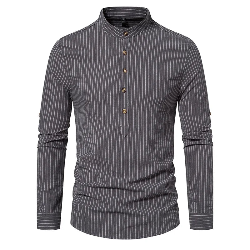 Elioz | Gestreept Henley Shirt