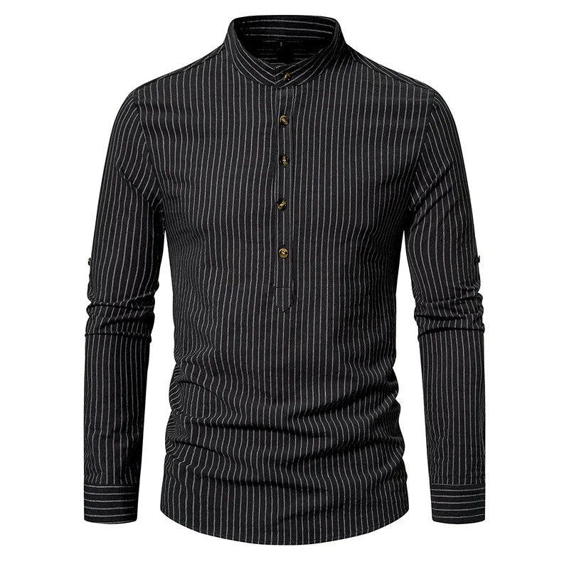 Elioz | Gestreept Henley Shirt