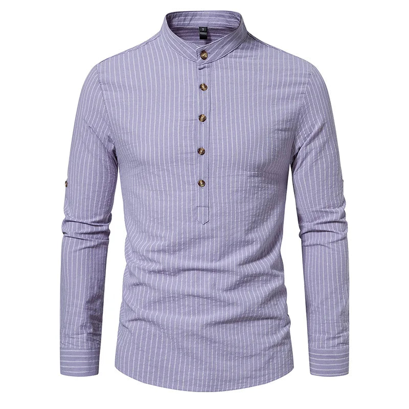 Elioz | Gestreept Henley Shirt