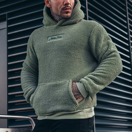 Heren hoodie – Fleece – Relaxte pasvorm – Geborsteld – Casual met buidelzak