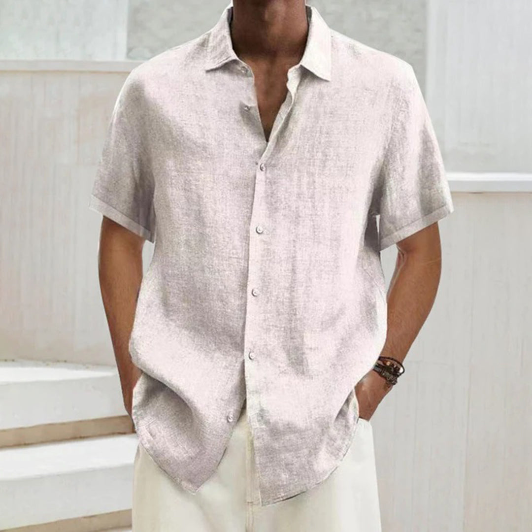 Heren Overhemd Korte Mouw – Relaxte Pasvorm – Ademend Materiaal – Casual Stijl