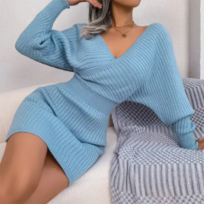 Jazmin | Elegante V-Hals Gebreide Jurk
