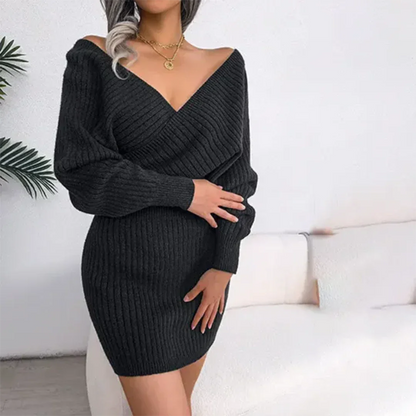 Jazmin | Elegante V-Hals Gebreide Jurk