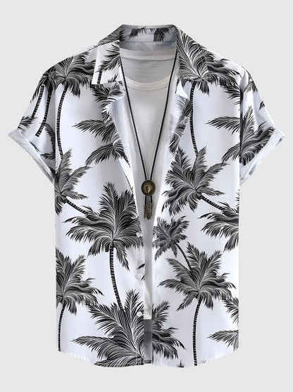 Calum |  Kokospalmen Print Overhemd
