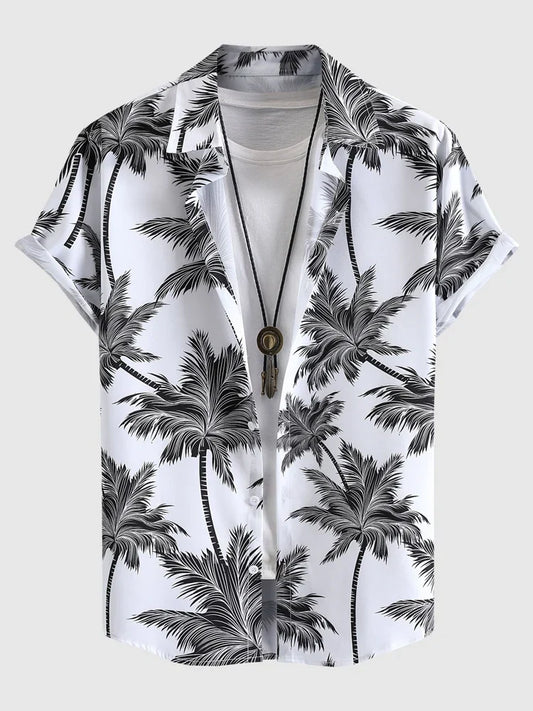 Calum |  Kokospalmen Print Overhemd