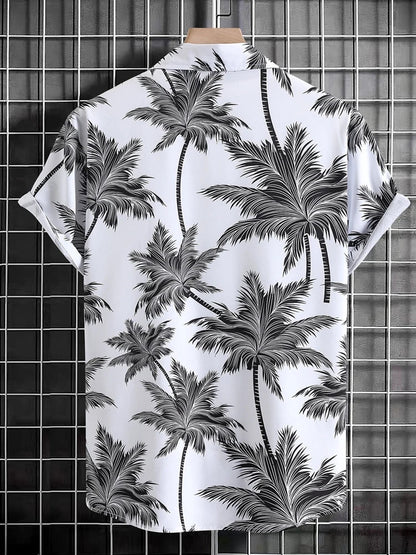 Calum |  Kokospalmen Print Overhemd