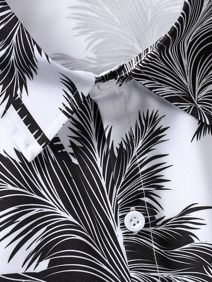 Calum |  Kokospalmen Print Overhemd