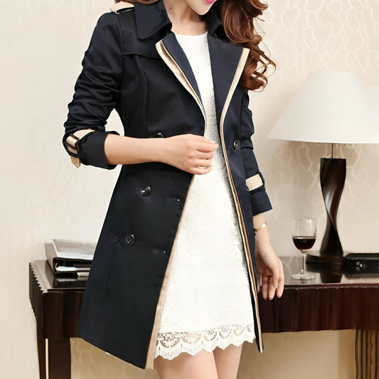 Issy | Modieuze Dubbelrij Knopen Trenchcoat