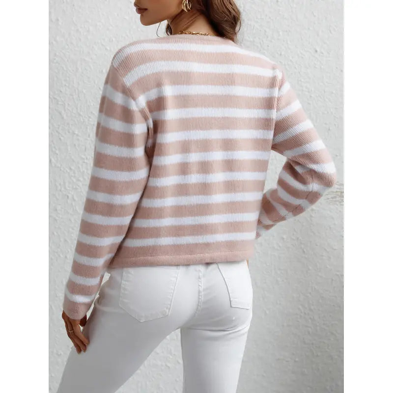 Jennessa | Stijlvol  Gestreept Gebreid Vest