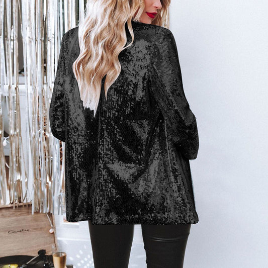 Vivian | Glinsterende Lange Feestjas Blazer