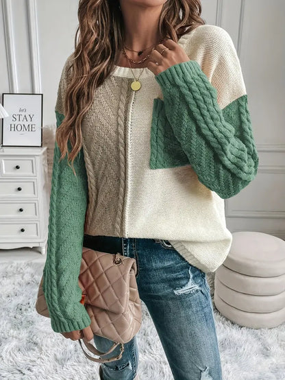 Alexa | Dames Gebreide Patchwork Trui