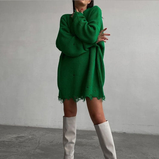 Shanice | Gescheurde Trui Jurk