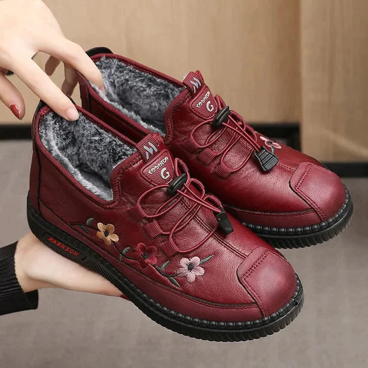 Brigitta | Warme Geborduurde Winter Schoenen