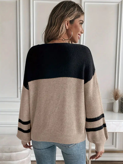 Sanneke | Gebreide Colorblock Trui