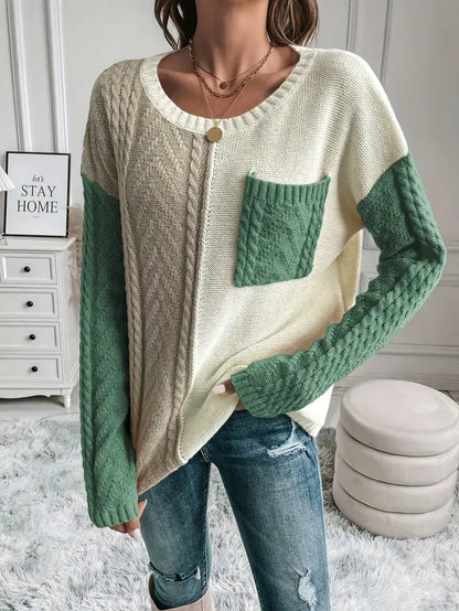 Alexa | Dames Gebreide Patchwork Trui