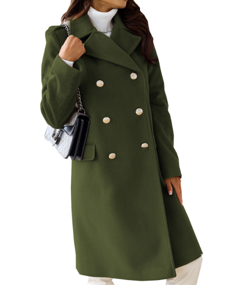 Fae | Elegante Dubbelrijige Lange Trenchcoat
