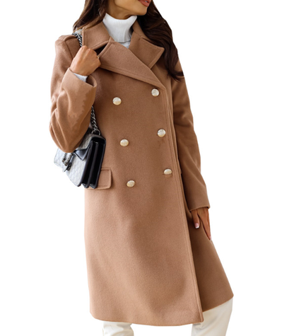 Fae | Elegante Dubbelrijige Lange Trenchcoat