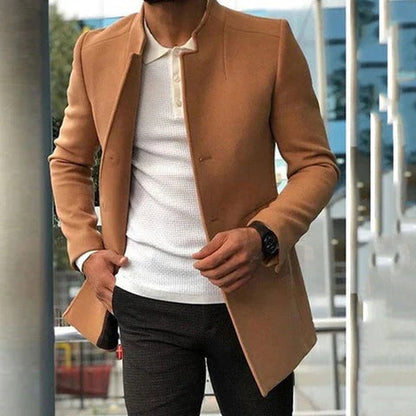 Heren Jas – Slim Fit – Wolmix – Minimalistisch Ontwerp – Tailored Pasvorm
