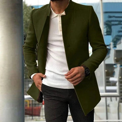 Heren Jas – Slim Fit – Wolmix – Minimalistisch Ontwerp – Tailored Pasvorm