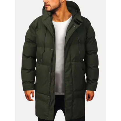 Heren Jas Gewatteerd – Regular Fit – Met Capuchon – Gevoerd Knie-Lengte Model