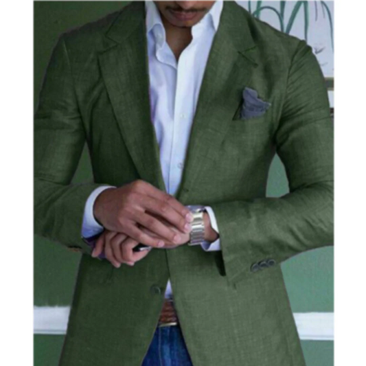 Heren Blazer Jacket – Slim Fit – Wol Look – Notch Revers – Twee Knopen – Formeel