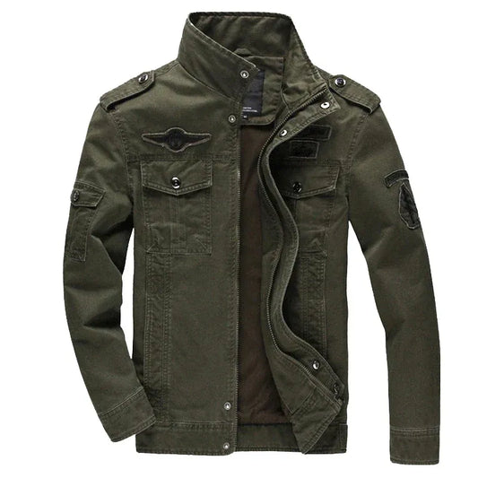 Heren bikerjack – Cotton – Getailleerde pasvorm – Ritssluiting – Epauletten