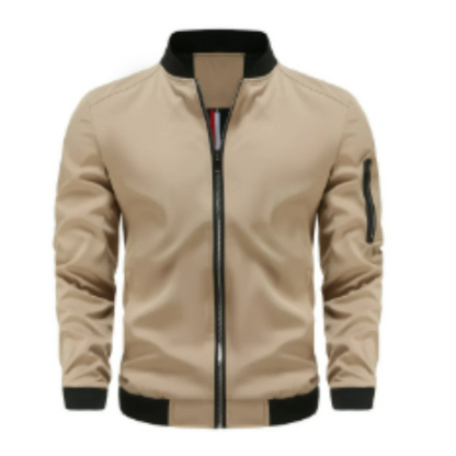 Heren bomberjack – Regular fit – Glanzend nylon look – Ritssluiting – Mouwzak