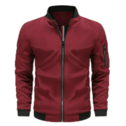 Heren bomberjack – Regular fit – Glanzend nylon look – Ritssluiting – Mouwzak