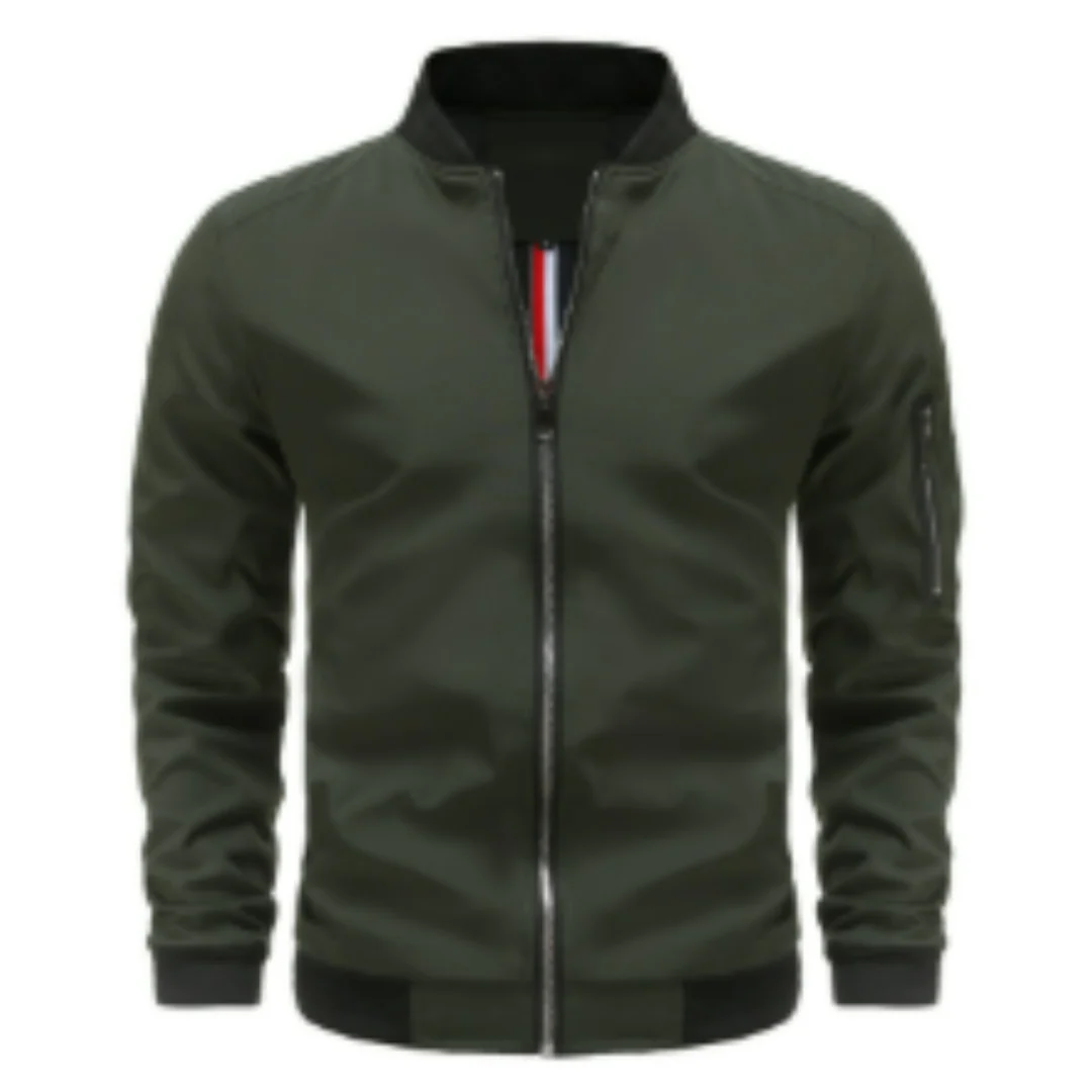Heren bomberjack – Regular fit – Glanzend nylon look – Ritssluiting – Mouwzak