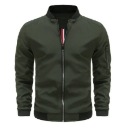 Heren bomberjack – Regular fit – Glanzend nylon look – Ritssluiting – Mouwzak