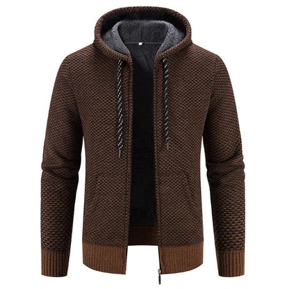 Heren Vest met Capuchon – Gebreid – Relaxte Pasvorm – Zacht Gevoerd – Ritssluiting
