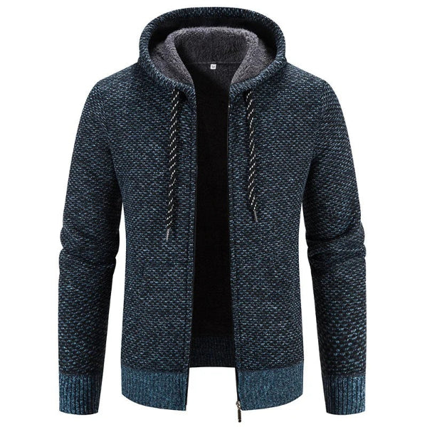 Heren Vest met Capuchon – Gebreid – Relaxte Pasvorm – Zacht Gevoerd – Ritssluiting