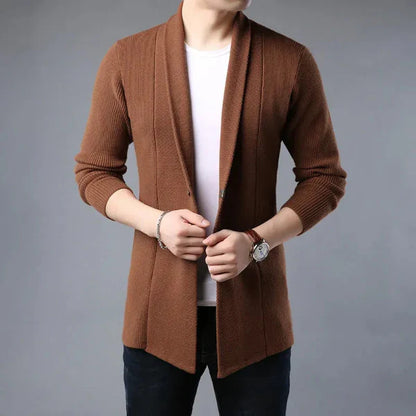 Heren Vest – Regular Fit – Wol – Open Voorzijde – Sjaalkraag – Geribbelde Textuur