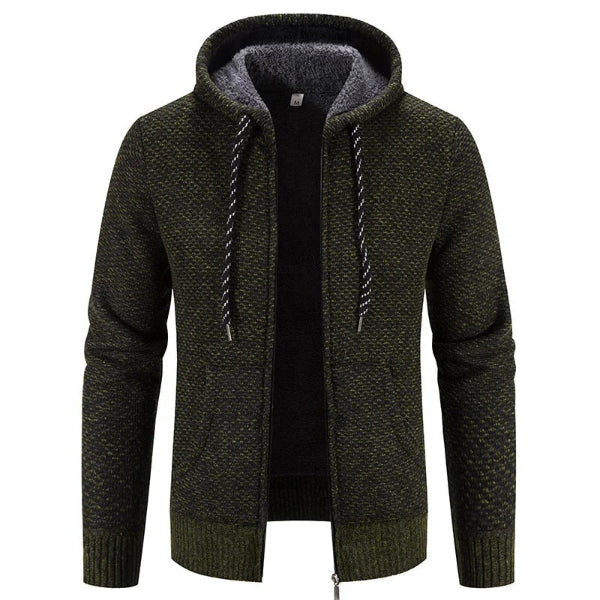 Heren Vest met Capuchon – Gebreid – Relaxte Pasvorm – Zacht Gevoerd – Ritssluiting