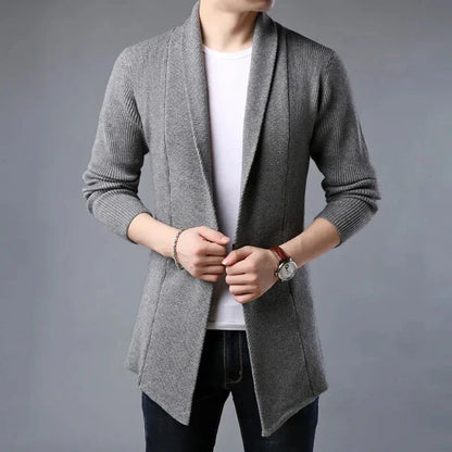Heren Vest – Regular Fit – Wol – Open Voorzijde – Sjaalkraag – Geribbelde Textuur