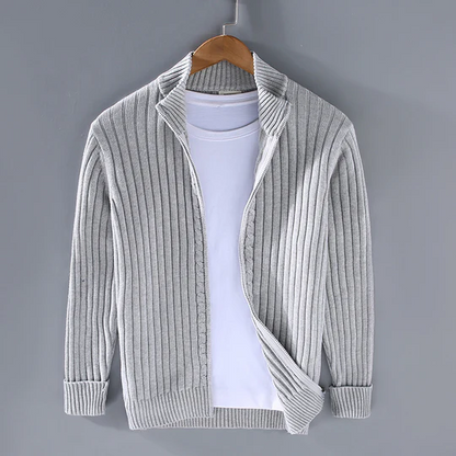 Heren Vest – Slim Fit – Katoen – Geribd – Ritsluiting – Geschikt voor Layering
