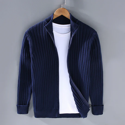 Heren Vest – Slim Fit – Katoen – Geribd – Ritsluiting – Geschikt voor Layering