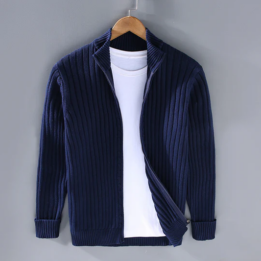 Heren Vest – Slim Fit – Katoen – Geribd – Ritsluiting – Geschikt voor Layering