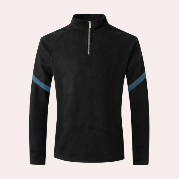 Heren Pullover – Wolmix – Relaxed Fit – Hoge Kraag Kwart Rits – Raglanmouwen