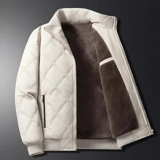 Heren Gewatteerde Jas – Fleece Voering – Winddicht – Regular Fit – Heuplengte