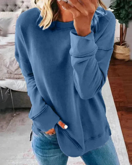 Dames Sweatshirt – Relaxed Fit – Zachte Katoenmix – Ronde Hals Casual Look