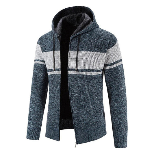 Heren Vest met Capuchon – Gebreid – Relaxte Pasvorm – Zacht Gevoerd – Ritssluiting