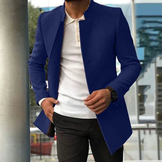 Heren Jas – Slim Fit – Wolmix – Minimalistisch Ontwerp – Tailored Pasvorm