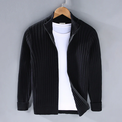 Heren Vest – Slim Fit – Katoen – Geribd – Ritsluiting – Geschikt voor Layering