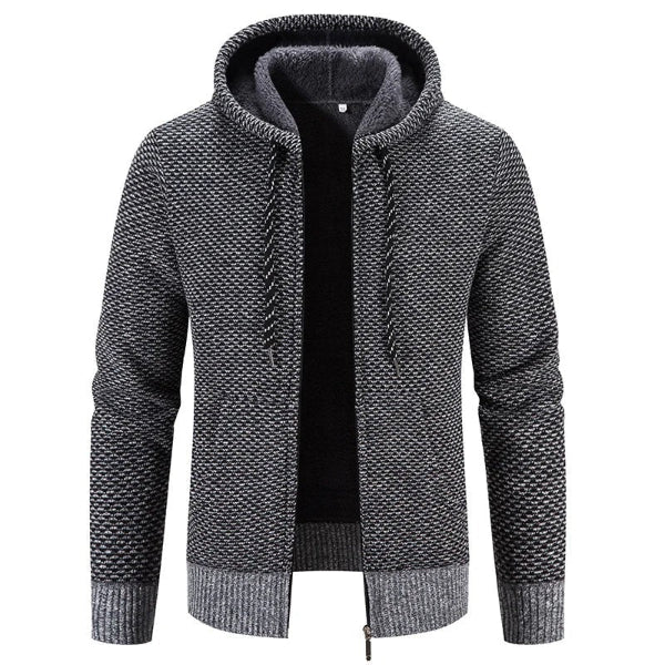 Heren Vest met Capuchon – Gebreid – Relaxte Pasvorm – Zacht Gevoerd – Ritssluiting